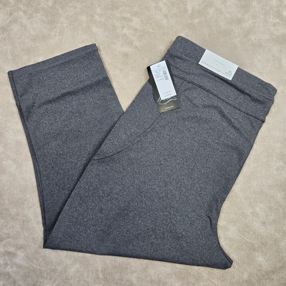 NWT Maurices Capri Power Stretch Leggings XL Regular Super High Rise Gray